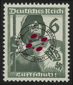 644 Luftschutz 6 Pf, gestempelt O