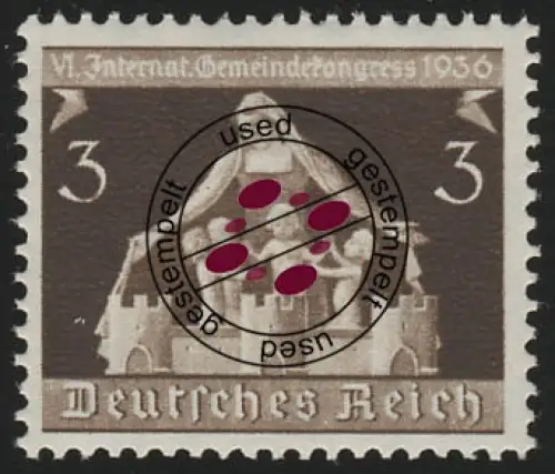 617 Gemeindekongress 3 Pf, gestempelt O