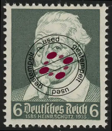 573 Komponisten 6 Pf Heinrich Schütz, gestempelt O