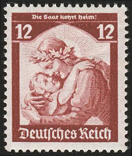 567 1935 Saarabstimmung 12 Pf ** blass hell (Erstauflage)
