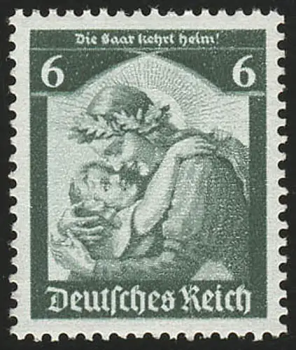 566 1935 Saarabstimmung 6 Pf ** blass hellgrün (Erstauflage)