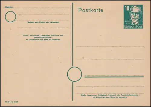 P 35/01 Bebel 10 Pf, DV M 301 C 8088, frais de port