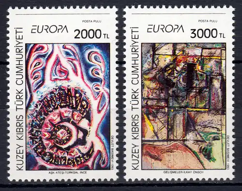 Europaunion 1993 Türkisch-Zypern 353-354, 2 Werte, Satz ** / MNH aus Block 12