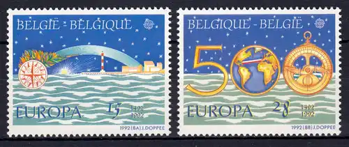 Union européenne 1992 Belgique 2506-2507, taux ** / NHM
