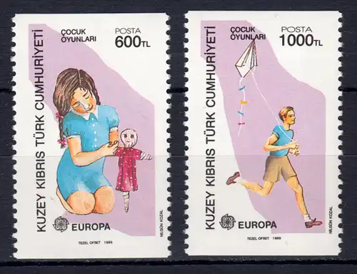 Europaunion 1989 Türkisch-Zypern 249-250C, Satz ** / MNH aus MH