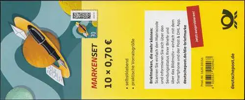 FB 119b Lettre en orbite 70 centimes, feuille 10x3678, 1620 20156, **