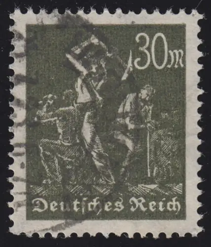 243b Freimarke Arbeiter 30 M, gestempelt O geprüft