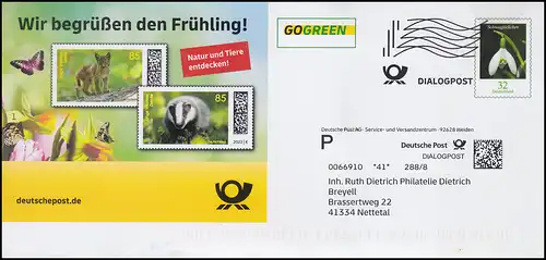 Lettre de plus Post de dialogue Fleur Boucle de neige 32 cents: Lynx et blaireau 2022