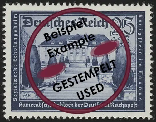 713 Kameradschaftsblock 25+15 Pf O gestempelt