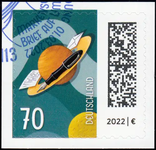 3678I Brief auf Umlaufbahn 70 Cent, selbstklebend auf neutraler Folie, EV-O Bonn