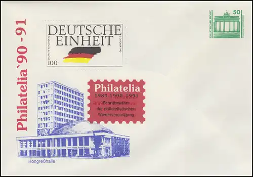PU 17 Philatelia 1990-91, Kongresshalle, Deutsche Einheit, **