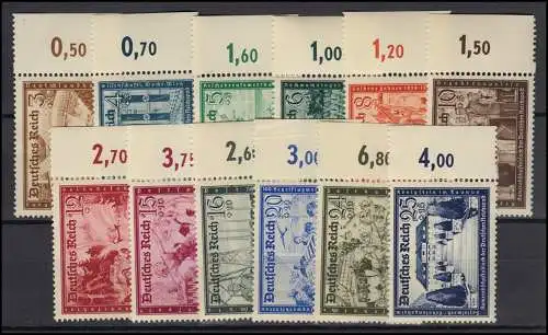 702-713 bloc de camarade 1939, 12 valeurs Kpl. ensemble avec compteur de série, **