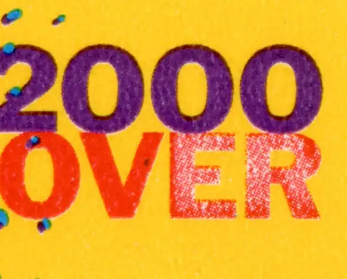 39I MH EXPO 2000: schwarze Schneidemarkierung, DDF schwache Farbe rot, ZB **