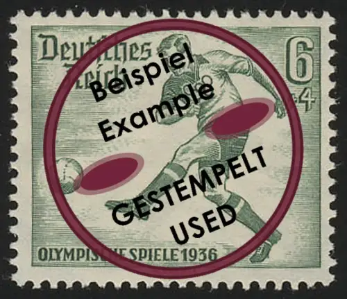 611 Olympische Sommerspiele 6+4 Pf Fußballspieler, gestempelt O