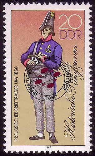 2998 II Historische Postuniformen 20 Pf, Offset-Druck Odr. aus ZD, O