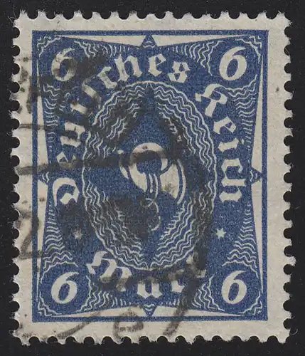 228P Posthorn einfarbig Plattendruck 6 M O gestempelt