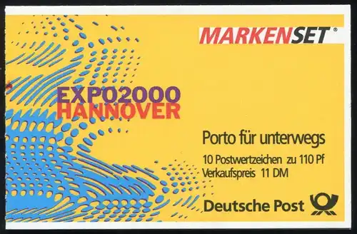 39II MH EXPO 2000 - Marque de découpe orange et noir, RZ noir + ZB **