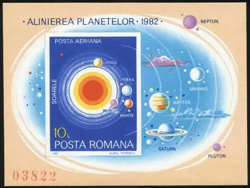 Rumänien Block 182 Sonnensystem und Planetensystem 1981, ** / MNH