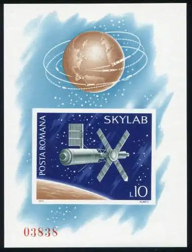 Roumanie Bloc 118 Espace habité SKYLAB 1974, ** / MNH