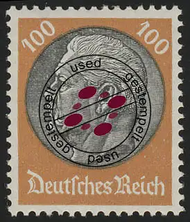 528X Hindenburg-Medaillon 100 Pf, gestempelt O