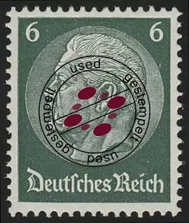 484 Hindenburg 6 Pf. WZ Waffeln, gestempelt O