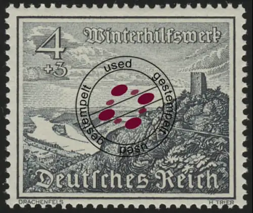 731 Winterhilfswerk Bauwerke 4 Pf, gestempelt O