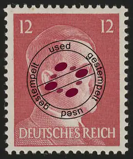 788 Hitler 12 Pf Stichtiefdruck, O