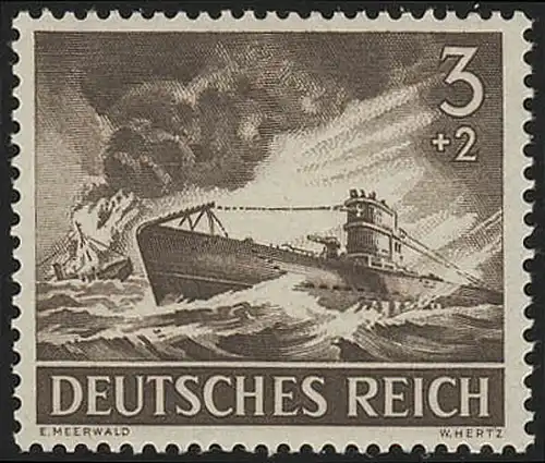 831x Tag der Wehrmacht / Heldengedenktag U-Boot 3 Pf **