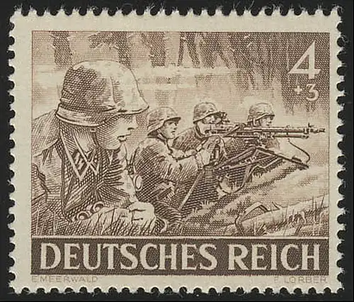 832x Jour de la Wehrmacht / Jour des Héros MG-Sütten 4 Pf **