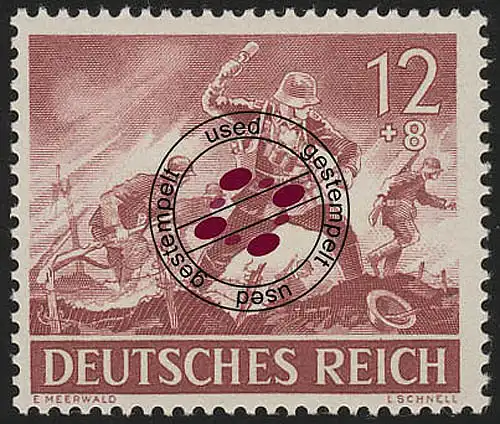 836x Jour de la Wehrmacht et Jour des Héros 12 Pf O