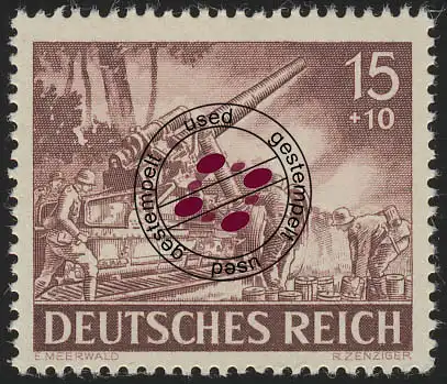 837x Jour de la Wehrmacht et Jour des Héros 15 Pf O