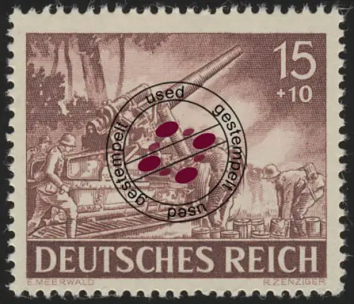 837x Tag der Wehrmacht und Heldengedenktag 15 Pf, gestempelt O