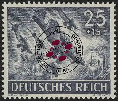 839x Jour de la Wehrmacht et Jour des Héros 25 Pf O