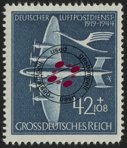 868 Luftpostdienst 42+108 Pf, gestempelt O