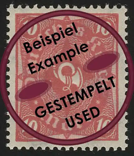 206 Posthorn zweifarbig 10 M O gestempelt