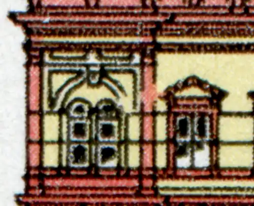 3069 Postgebäude 70 Pf: mit PLF Umrandungslinien unterbrochen, Feld 37, **