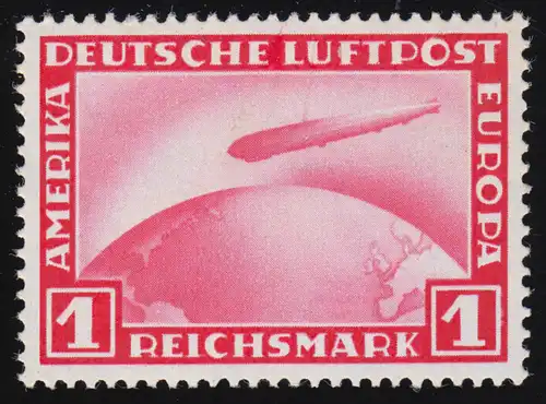 455 timbre postal d'avion Graf Zeppelin 1 RM ** frais de port