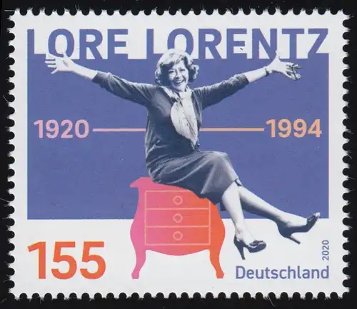 3565I Lore Lorentz mit PLF I schwarzer Strich im E in LORENTZ, Feld 10, **