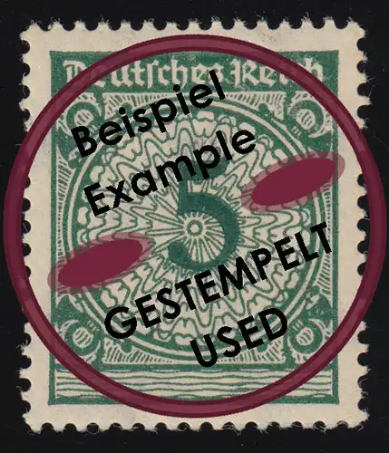 339Wa Ziffern-Korbdeckel Walzendruck 5 Pf O