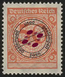 Couvercle de coquillage à chiffres 342P 1923 50 Pf O