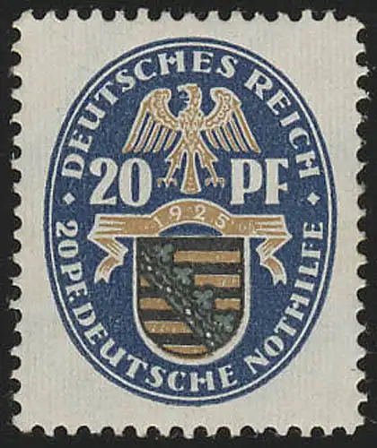 377 Nothilfe Wappen Sachsen 20+20 Pf, postfrisch **