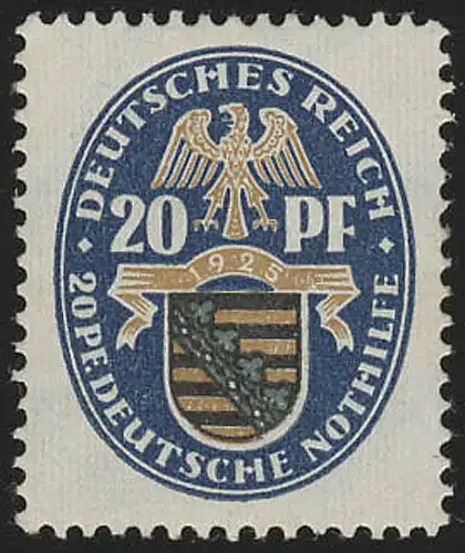 377 Nothilfe Wappen Sachsen 20+20 Pf **