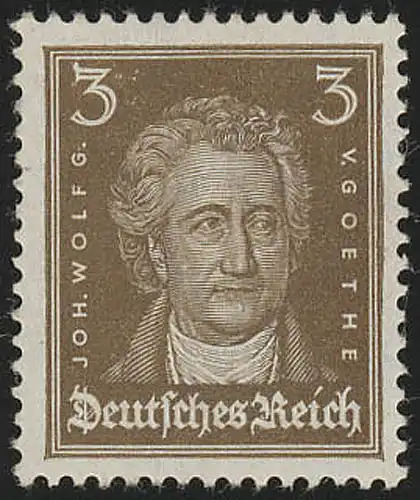 385 Köpfe berühmter Deutscher 3 Pf Goethe dklbraun **