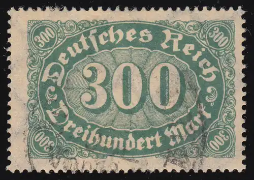 249I Infla 300 Mark mit PLF I h in Reich unten mit Häkchen, O, geprüft Peschl