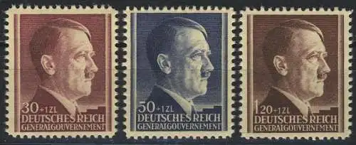 89-91 Geburtstag Hitler 1942, Satz komplett, postfrisch **