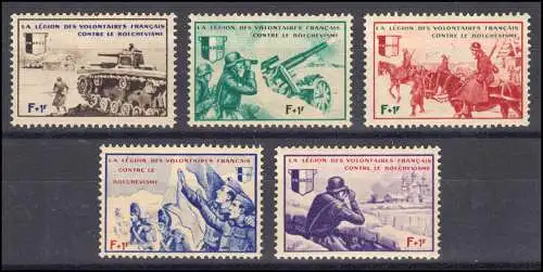 France VI-X Légionnaires sur le front oriental, ensemble 3 valeurs ** post-fraîchissement