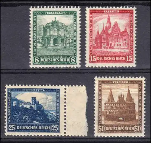 459-462 Deutsche Nothilfe Bauwerke II, 4 Valeurs, phrase ** Limites maximales