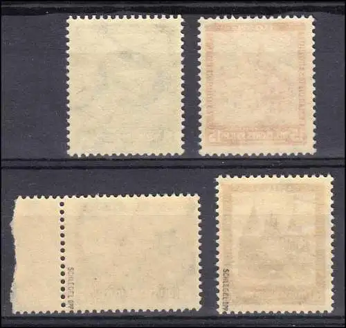 459-462 Deutsche Nothilfe Bauwerke II, 4 Valeurs, phrase ** Limites maximales
