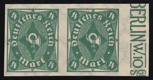 226aU Posthorn 4 Mark - ungezähntes Paar, postfrisch ** / MNH