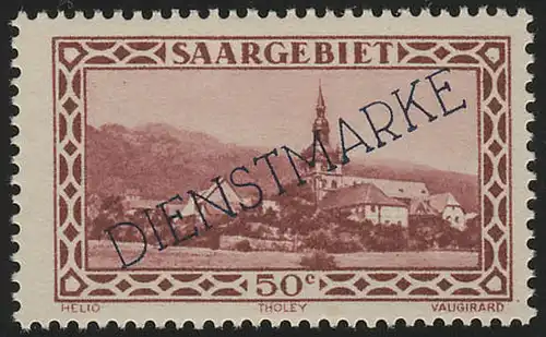 Zone de Sarre 28a Marque de service 50 centimes ** frais de port